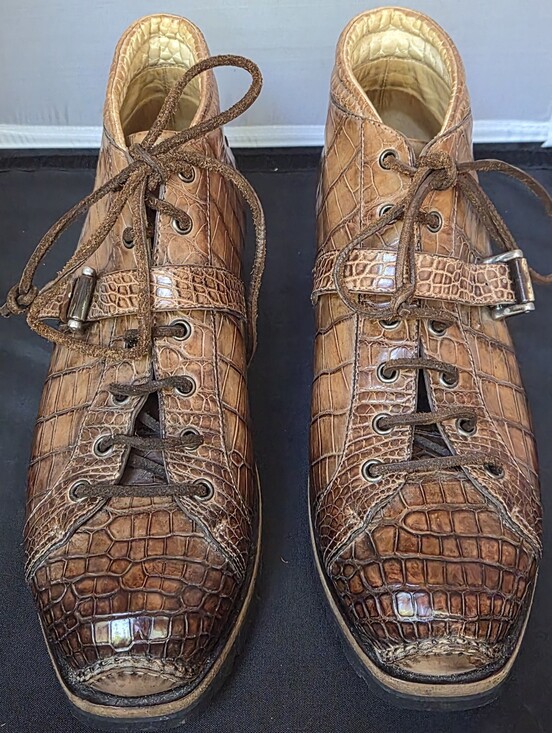 Santoni Other - Santoni Luxury Genuine Crocodile Mid-Top Sneaker Boots Cognac Brown Hand-Painted